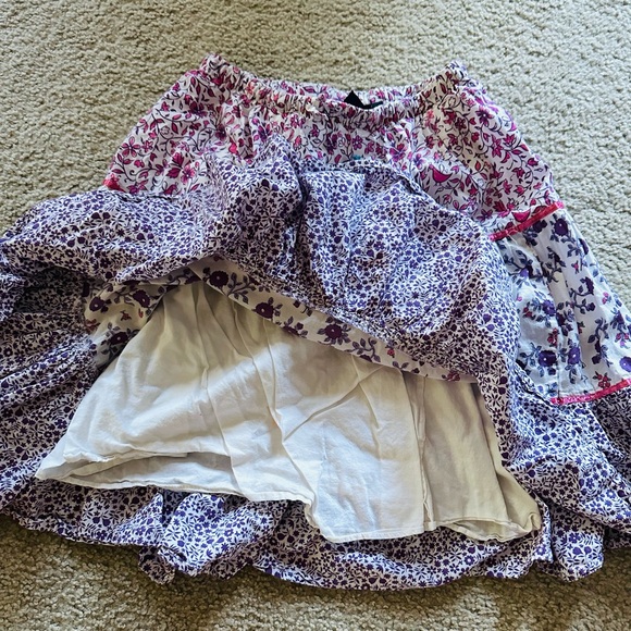 Pink, white, purple floral ruffle skirt - Picture 5 of 9